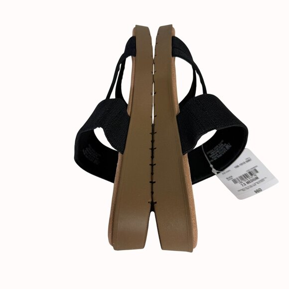 St Johns Bay Strappy Sandals Size 7.5 Black Memory Foam Flat Comfort Summer Fash - Picture 8 of 13